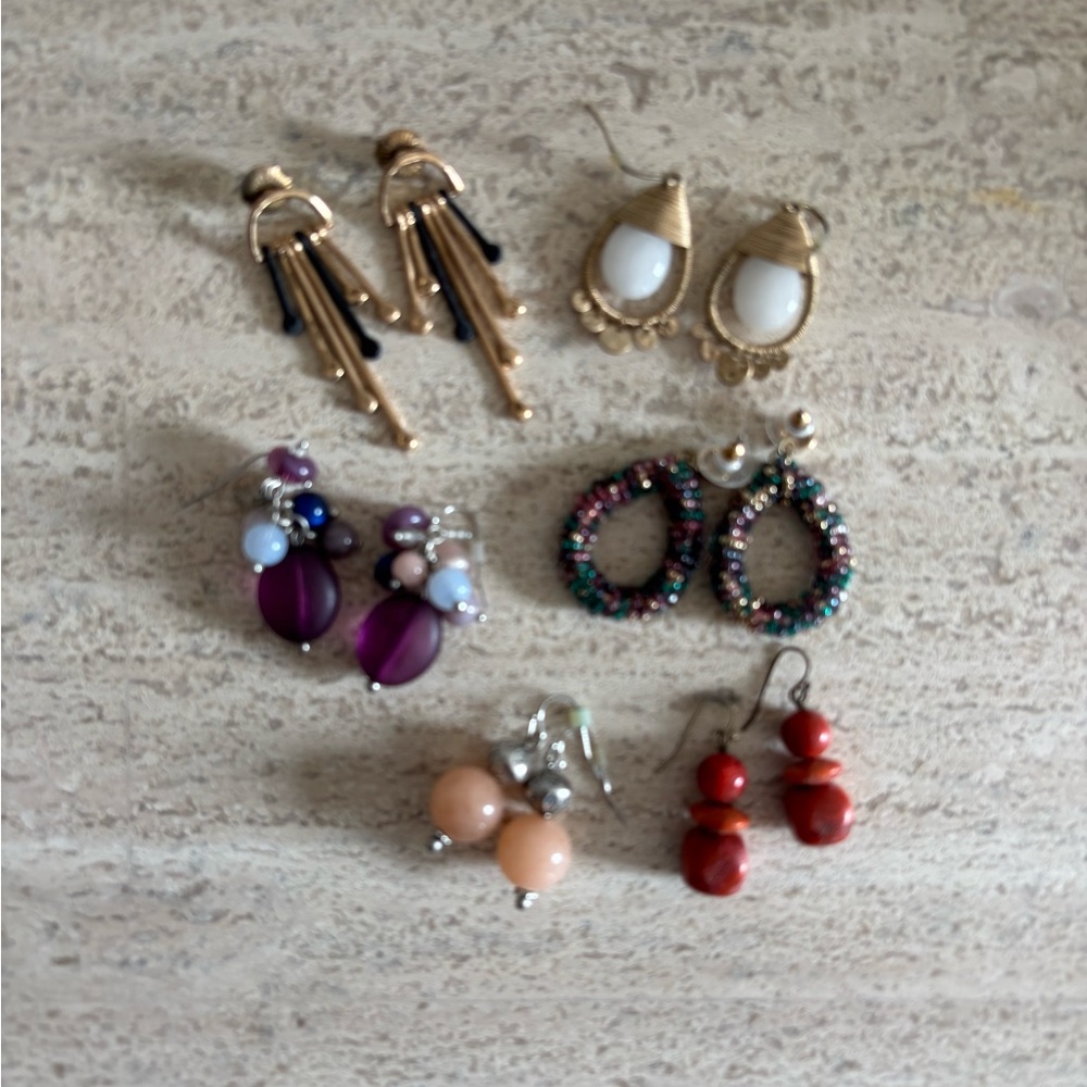 Bauble Earring Lot - Stone, costume, festive!